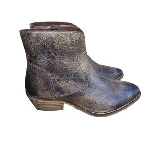 Diba True Womans Cool Wind Ankle Boots Leather Size 7.5m Charcoal Distressed New